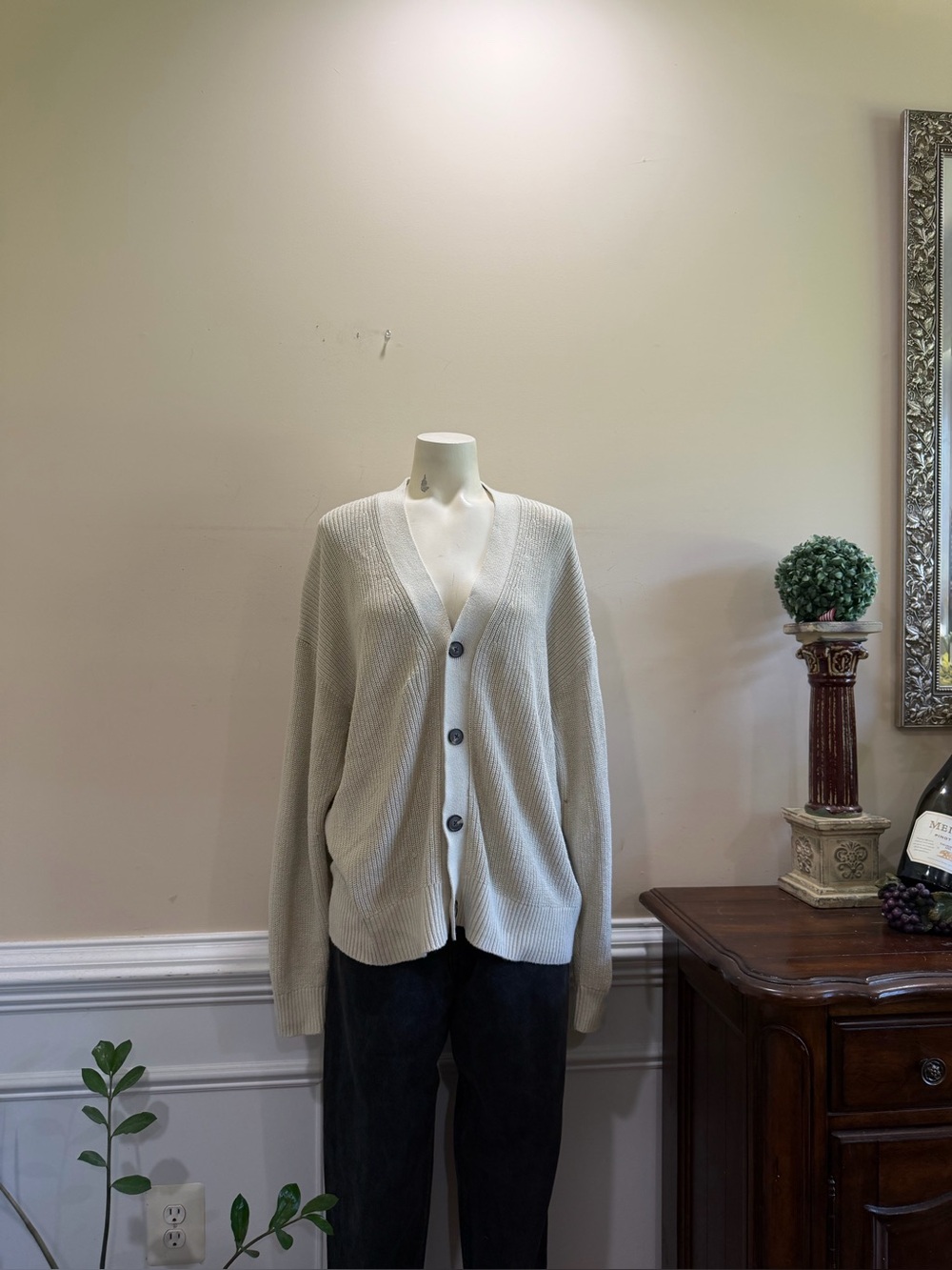 Everlane Organic Cotton  Button-Up Cardigan Sweater
